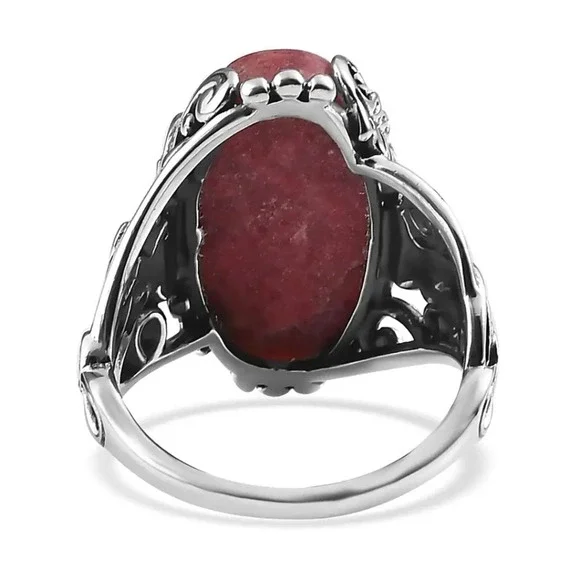 Norwegian Thulite Ring in Sterling Silver. - Picture 9 of 10